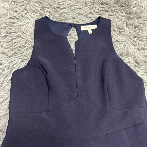 Monteau Sleeveless Navy Blue Fit n Flare Mini Dress Size Small - Picture 3 of 11